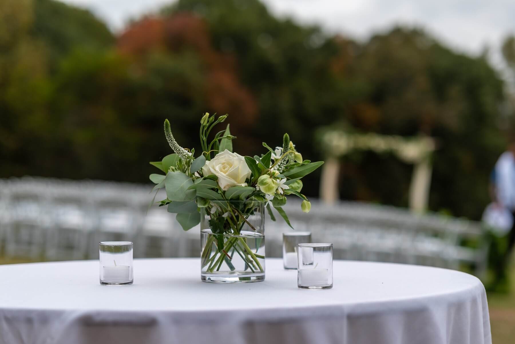 selective focus shot beautiful flowers vase table wedding ceremony 181624 21848